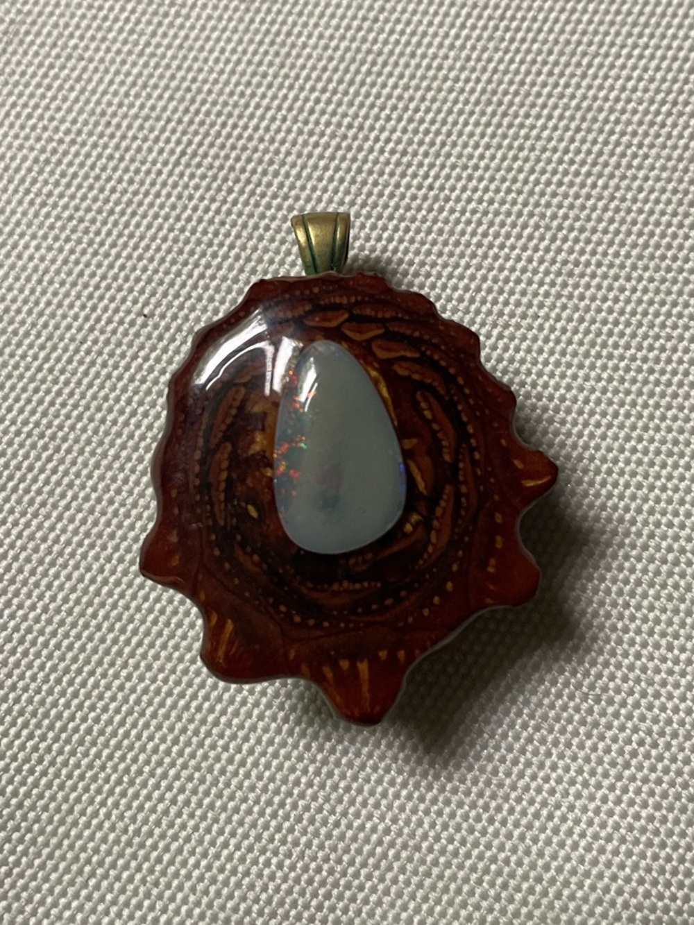 Third eye pinecone opal pendant